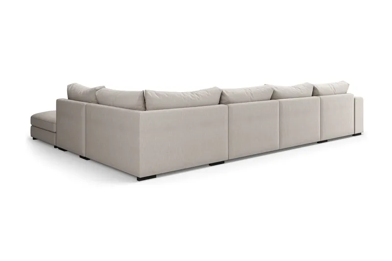 Dubai stor U-modulsofa med divan venstre 432 cm ekstra dyp - Beige - Møbler - Sofaer - Modulsofaer - Komplett modulsofa