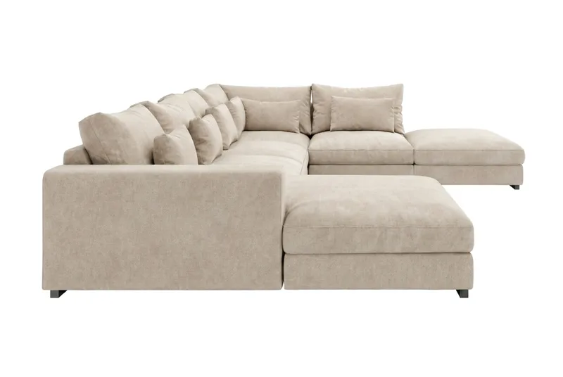 Dubai stor U-sofa modul med divan venstre ekstra dyp - Beige - Møbler - Sofaer - Modulsofaer - Komplett modulsofa
