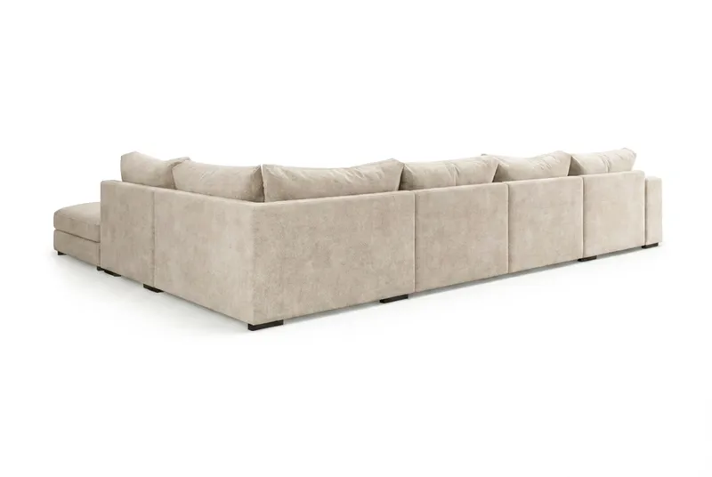 Dubai stor U-sofa modul med divan venstre ekstra dyp - Beige - Møbler - Sofaer - Modulsofaer - Komplett modulsofa