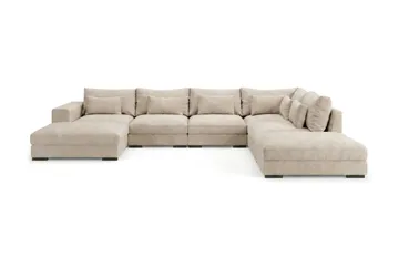 Dubai stor U-sofa modul med divan venstre ekstra dyp