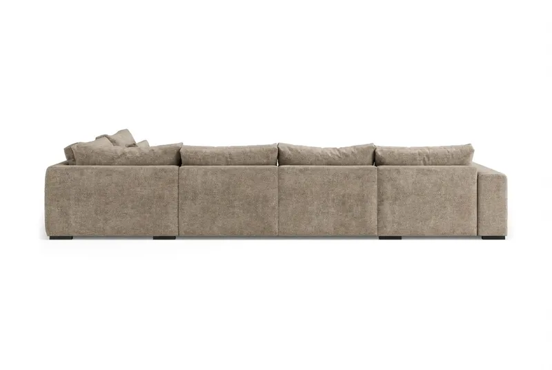 Dubai stor U-sofa modul med divan venstre ekstra dyp i Chenille - Brun - Møbler - Sofaer - Modulsofaer - Komplett modulsofa
