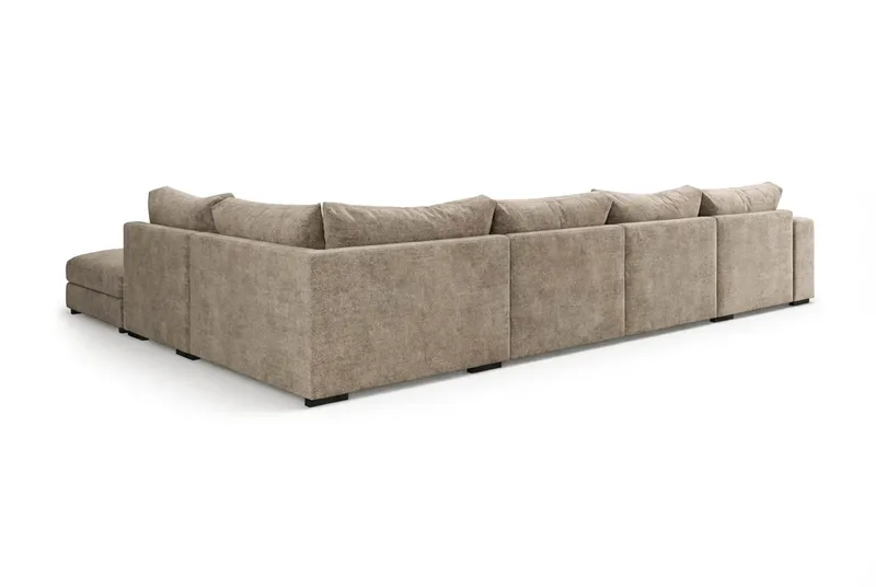 Dubai stor U-sofa modul med divan venstre ekstra dyp i Chenille - Brun - Møbler - Sofaer - Modulsofaer - Komplett modulsofa
