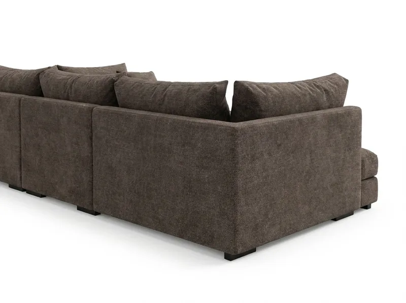 Dubai stor U-sofa modul med divan venstre ekstra dyp - Mørkebrun - Møbler - Sofaer - Modulsofaer - Komplett modulsofa