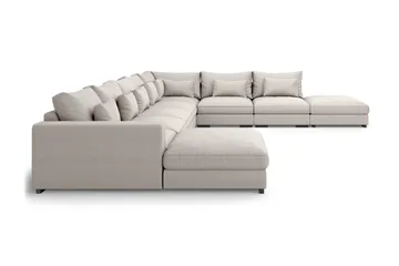 Dubai U-modulsofa Large med divan venstre ekstra dyp - Beige - Møbler - Sofaer - Modulsofaer - Komplett modulsofa