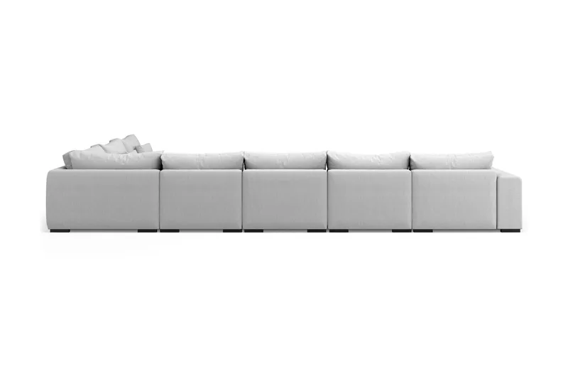 Dubai U-modulsofa Large med divan venstre ekstra dyp - Lysegrå - Møbler - Sofaer - Modulsofaer - Komplett modulsofa