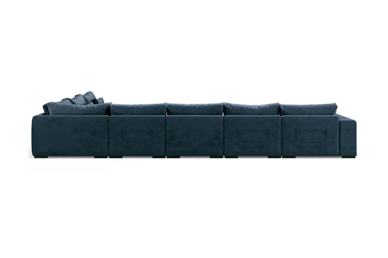 Dubai U-modulsofa Large med divan venstre fløyel ekstra dyp - Blå - Møbler - Sofaer - Modulsofaer - Komplett modulsofa