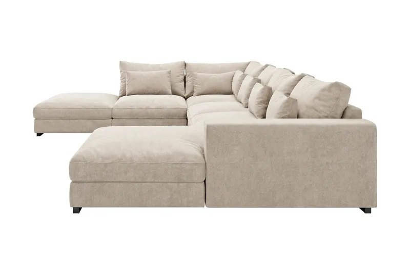 Dubai U-modulsofa med divan høyre ekstra dyp - Beige - Møbler - Sofaer - Modulsofaer - Komplett modulsofa