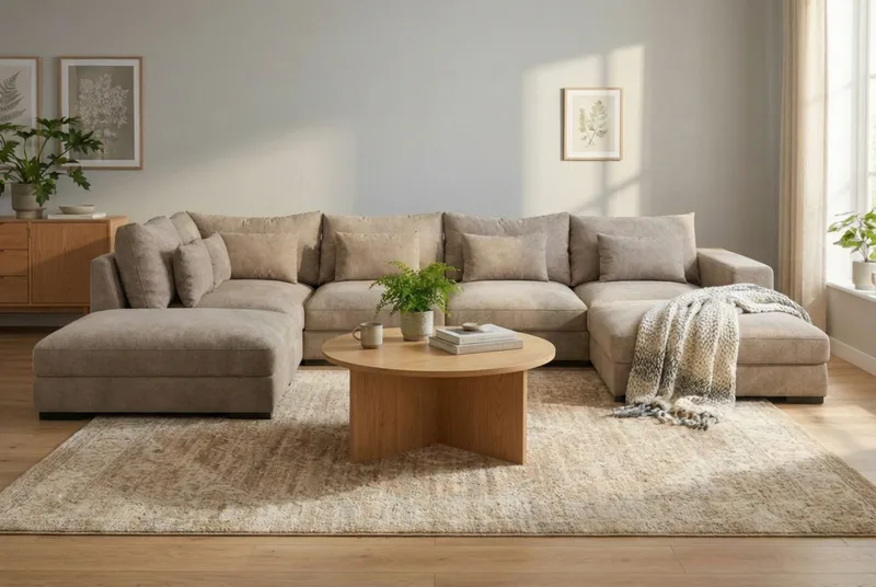 Dubai U-modulsofa med divan høyre ekstra dyp - Brun - Møbler - Sofaer - Modulsofaer - Komplett modulsofa