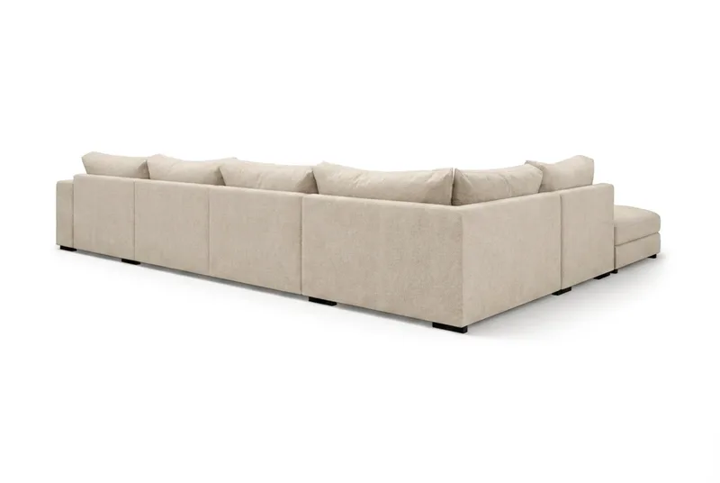 Dubai U-modulsofa med divan høyre ekstra dyp i Chenille - Beige - Møbler - Sofaer - Modulsofaer - Komplett modulsofa