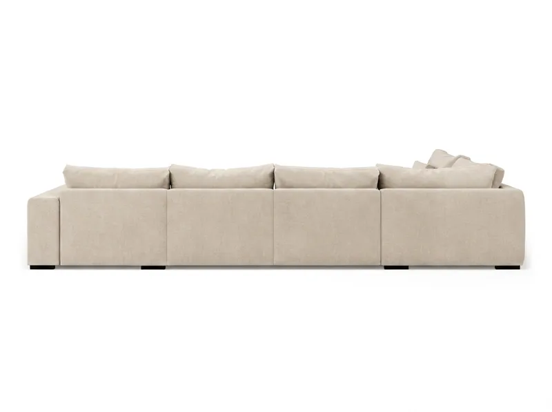 Dubai U-modulsofa med divan høyre ekstra dyp i Chenille - Beige - Møbler - Sofaer - Modulsofaer - Komplett modulsofa