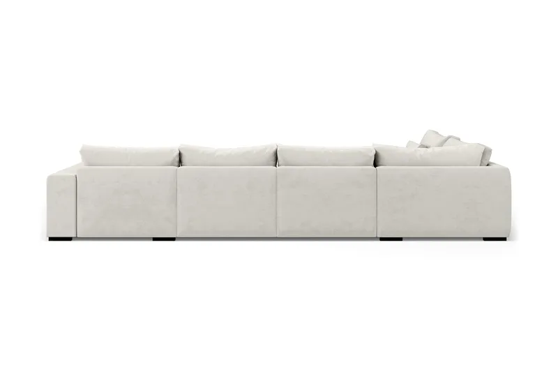 Dubai U-modulsofa med divan høyre fløyel ekstra dyp - Hvit - Møbler - Sofaer - Modulsofaer - Komplett modulsofa