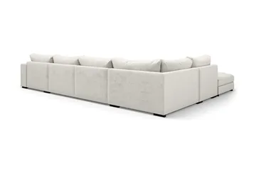 Dubai U-modulsofa med divan høyre fløyel ekstra dyp - Hvit - Møbler - Sofaer - Modulsofaer - Komplett modulsofa