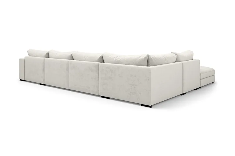 Dubai U-modulsofa med divan høyre fløyel ekstra dyp - Hvit - Møbler - Sofaer - Modulsofaer - Komplett modulsofa