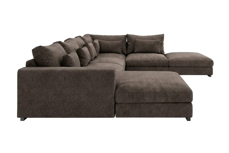 Dubai U-modulsofa med Divan Høyre - Mørk brun - Møbler - Sofaer - Modulsofaer - Komplett modulsofa