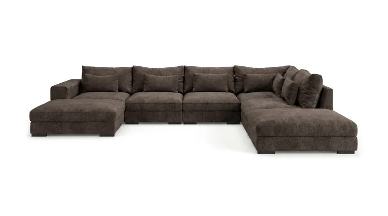 Dubai U-modulsofa med Divan Høyre - Mørk brun - Møbler - Sofaer - Modulsofaer - Komplett modulsofa