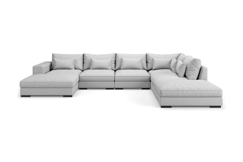 Dubai U-modulsofa med divan venstre ekstra dyp - Lysegrå - Møbler - Sofaer - Modulsofaer - Komplett modulsofa