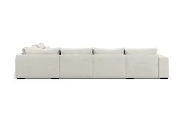 Dubai U-modulsofa med divan venstre fløyel ekstra dyp - Hvit - Møbler - Sofaer - Modulsofaer - Komplett modulsofa