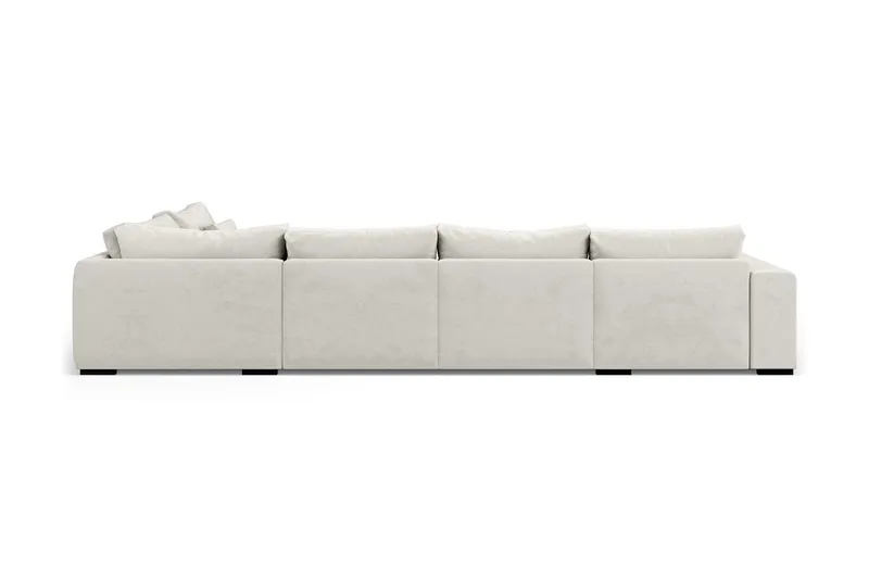 Dubai U-modulsofa med divan venstre fløyel ekstra dyp - Hvit - Møbler - Sofaer - Modulsofaer - Komplett modulsofa