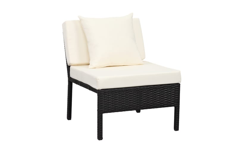 Elba Midtmodul Kunstrotting - Svart/Hvit - Hagemøbler - Loungemøbler - Moduler - Midtmodul hagesofa