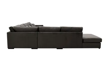 Grande Stor 7-seters U-Sofa med Divan Høyre - Mørkegrå Fløyel - Møbler - Sofaer - Fløyel sofaer