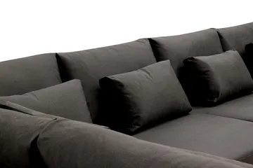 Grande Stor 7-seters U-Sofa med Divan Høyre - Mørkegrå Fløyel - Møbler - Sofaer - Fløyel sofaer