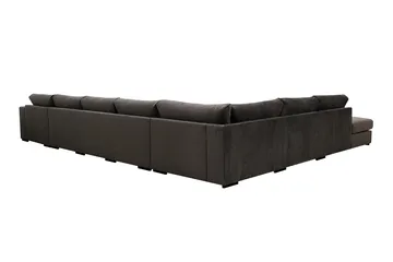 Grande Stor 7-seters U-Sofa med Divan Høyre - Mørkegrå Fløyel - Møbler - Sofaer - Fløyel sofaer