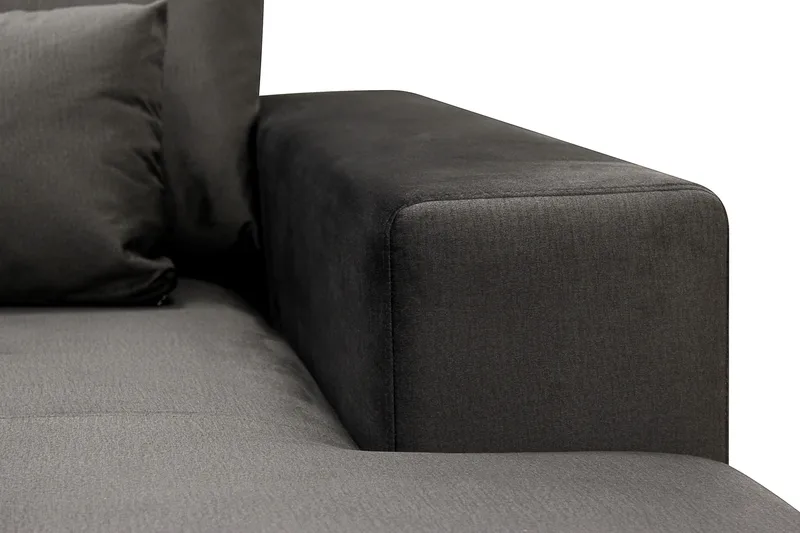 Grande Stor 7-seters U-Sofa med Divan Høyre - Mørkegrå Fløyel - Møbler - Sofaer - Fløyel sofaer