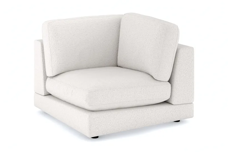 Arken 1-seters Hjørnemodul i Bouclé, Hvit