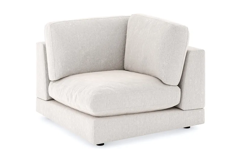 Arken 1-seters Hjørnemodul i Fløyel, Kremhvit