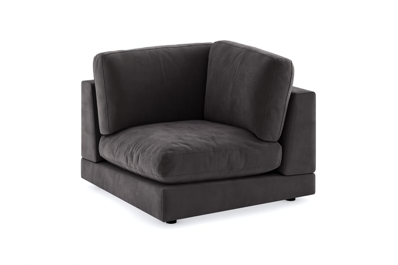 Arken 1-seters Hjørnemodul i Fløyel, Mørk grå