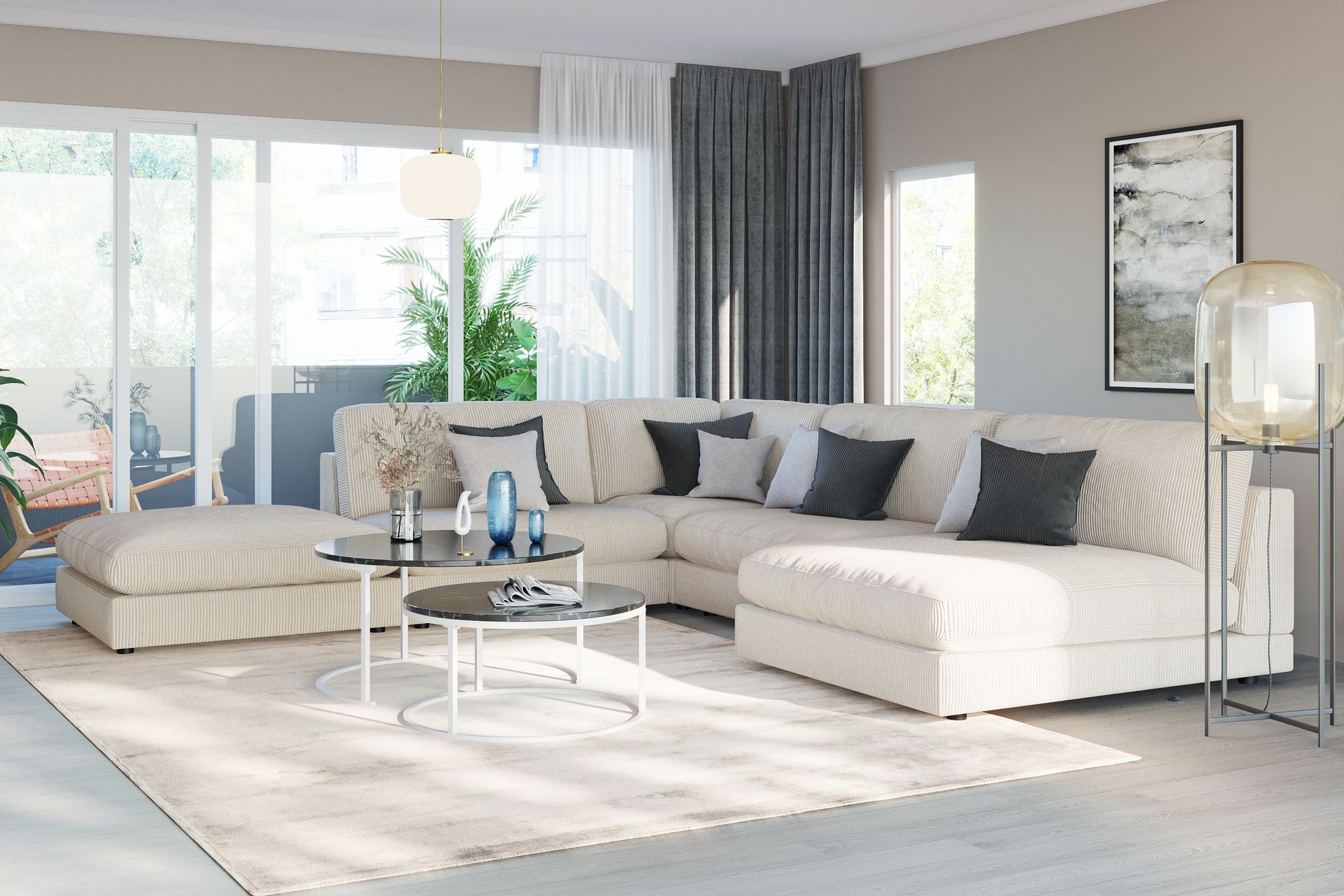 Arken 1-seters Hjørnemodul i Manchester - Beige - Møbler - Sofaer - Modulsofaer - Hjørnemodul