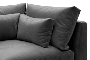 Dubai 1-seter Ekstra Dyp Hjørnemodul for Modulsofa i Fløyel - Mørkegrå - Møbler - Sofaer - Modulsofaer - Hjørnemodul