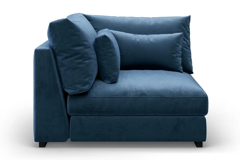 Dubai Hjørnemodul Fløyel ekstra dyp - Blå - Møbler - Sofaer - Modulsofaer - Hjørnemodul