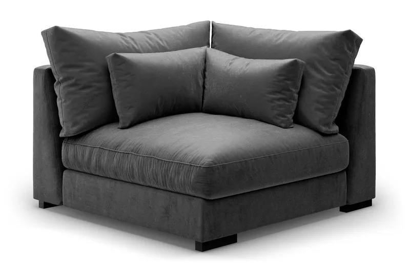 Dubai Hjørnemodul Fløyel - Mørkegrå - Møbler - Sofaer - Modulsofaer - Hjørnemodul