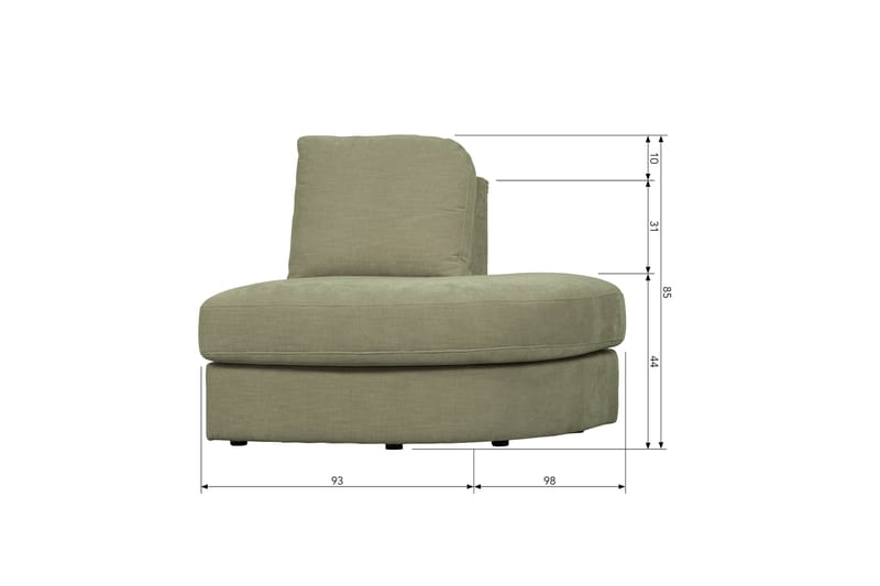 Kielstra Hjørnemodul Høyre - Grønn - Møbler - Sofaer - Modulsofaer - Hjørnemodul