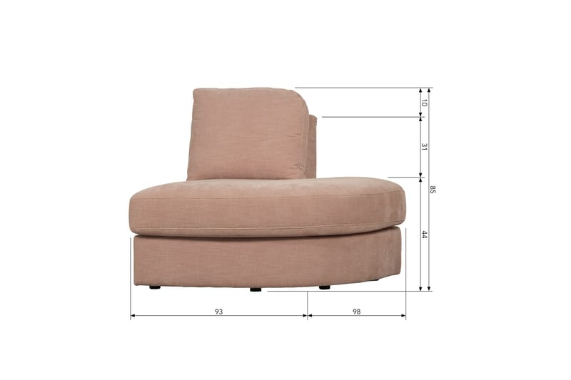 Kielstra Hjørnemodul Høyre - Rosa - Møbler - Sofaer - Modulsofaer - Hjørnemodul