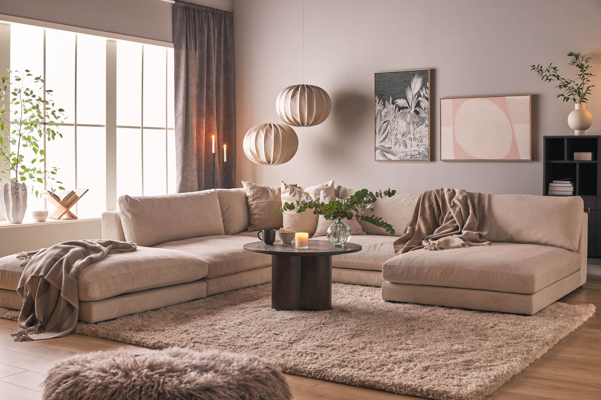 Noha Hjørnemodul Manchester - Beige Kordfløyel - Møbler - Sofaer - Modulsofaer - Hjørnemodul