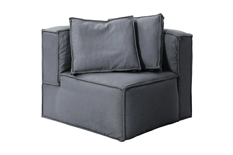 Oceanis Hjørnemodul - Lysegrå/Svart - Møbler - Sofaer - Modulsofaer - Øvrige moduler for modulsofa