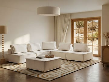 Hjørnesofa Tibro høyrevendt - Off-White - Møbler - Sofaer - Modulsofaer - Komplett modulsofa