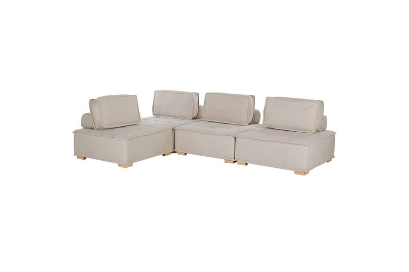 Hörnsoffa Beliani Tibro Beige/ljust trä Beige||Light colored wood - Møbler - Sofaer - Modulsofaer - Komplett modulsofa