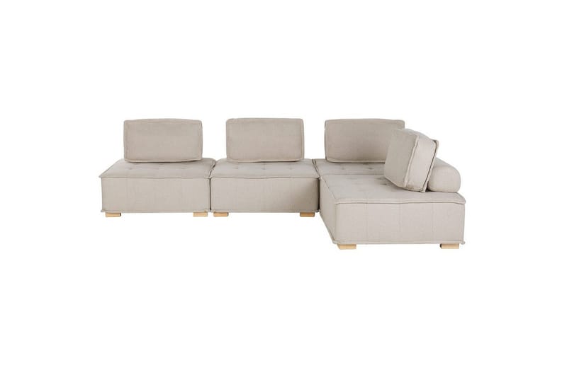 Hörnsoffa Beliani Tibro Beige/ljust trä Beige||Light colored wood - Møbler - Sofaer - Modulsofaer - Komplett modulsofa