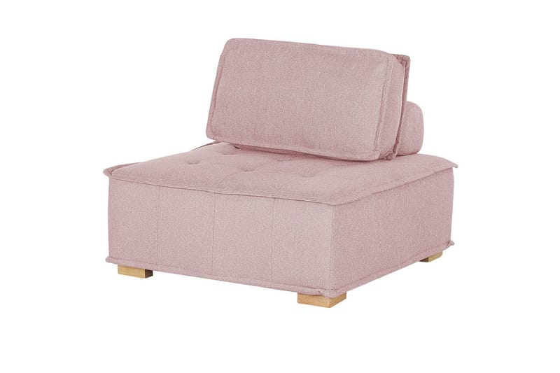 Hörnsoffa Beliani Tibro Beige/ljust trä Blush Pink||Light colored wood - Møbler - Sofaer - Modulsofaer - Komplett modulsofa
