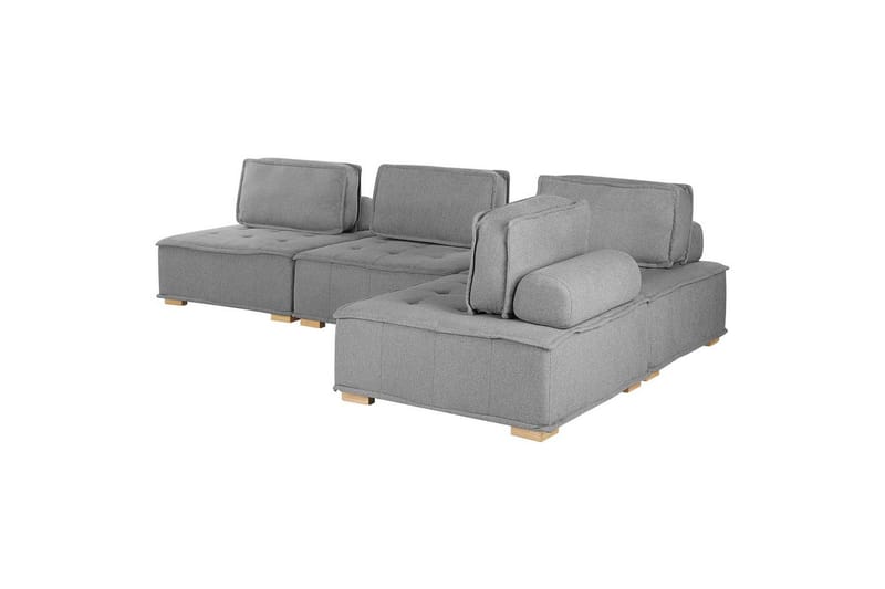 Hörnsoffa Beliani Tibro Beige/ljust trä Light grey||Light colored wood - Møbler - Sofaer - Modulsofaer - Komplett modulsofa