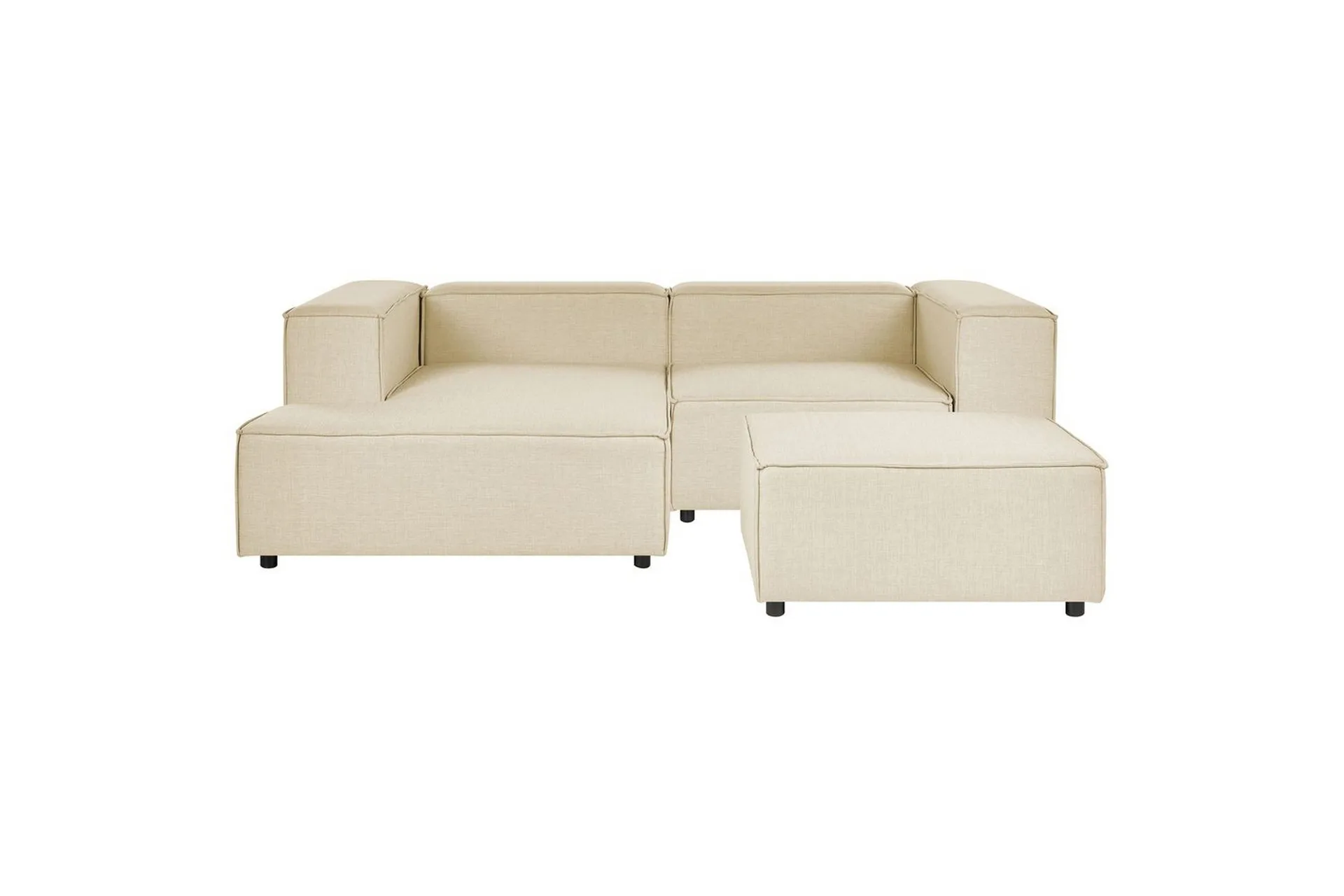 Hörnsoffa med fotpall Beliani Aprica Beige -