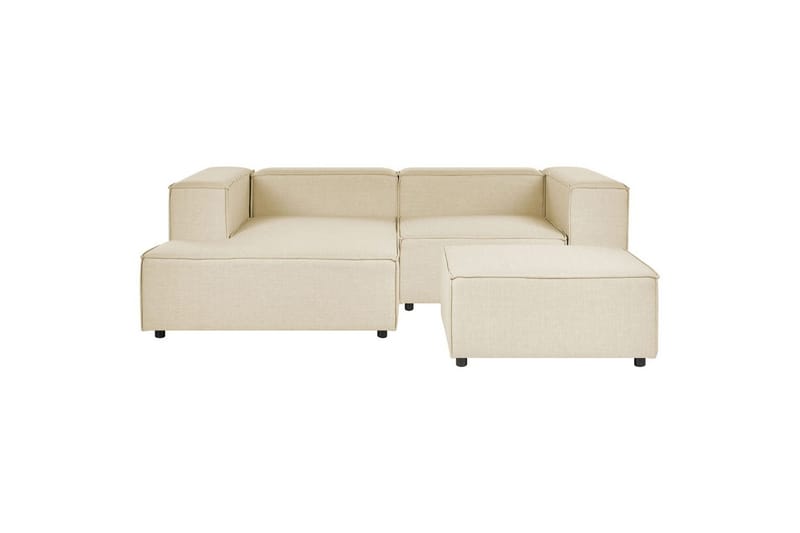 Hörnsoffa med fotpall Beliani Aprica Beige, undefined