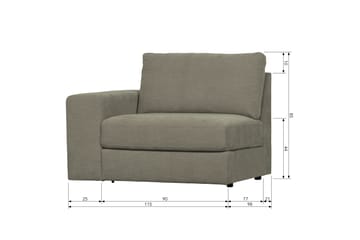 Kielstra Venstremodul - Varmgrå - Møbler - Sofaer - Modulsofaer - Øvrige moduler for modulsofa