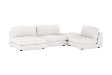 Arken 6-seters U-formet Modulsofa + Fotskammel i Bouclé - Hvit - Møbler - Sofaer - Modulsofaer - Komplett modulsofa