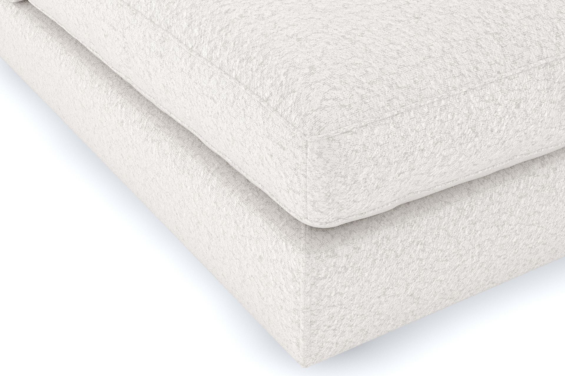 Arken 6-seters U-formet Modulsofa + Fotskammel i Bouclé - Hvit - Møbler - Sofaer - Modulsofaer - Komplett modulsofa