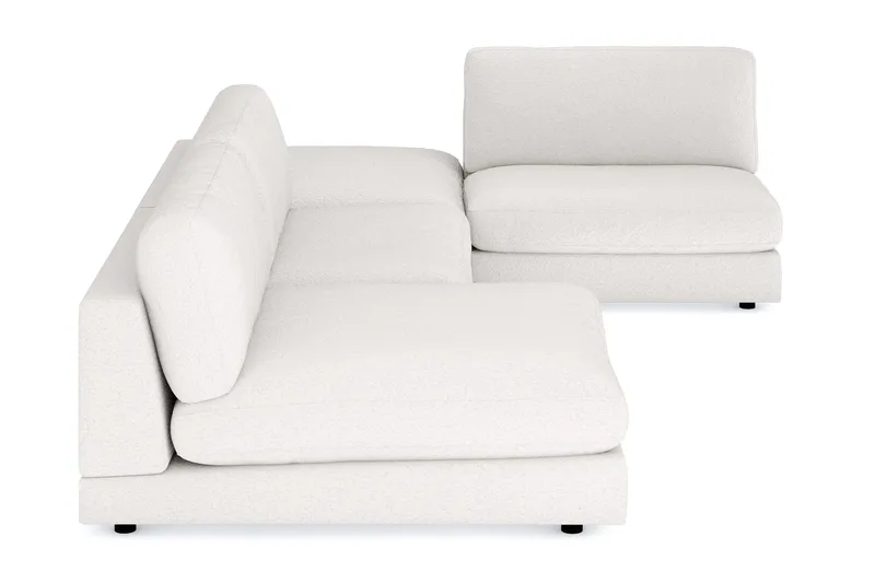 Arken 6-seters U-formet Modulsofa + Fotskammel i Bouclé - Hvit - Møbler - Sofaer - Modulsofaer - Komplett modulsofa