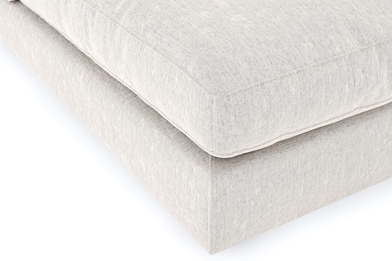Arken 6-seters U-formet Modulsofa + Fotskammel i Fløyel - Kremhvit - Møbler - Sofaer - Modulsofaer - Komplett modulsofa